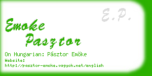 emoke pasztor business card