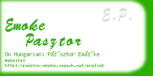 emoke pasztor business card